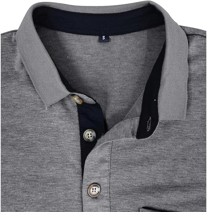 SEGANUP Men's Fashion Polo Shirts Short Sleeve Casual Cotton Golf Shirts Moisture Wicking Polo Shirt with Pocket