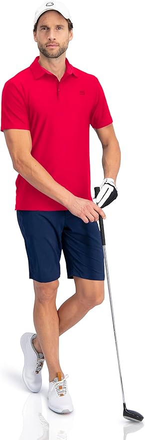 Three Sixty Six Golf Shirts for Men - Dry Fit Short-Sleeve Polo, Athletic Casual Collared T-Shirt