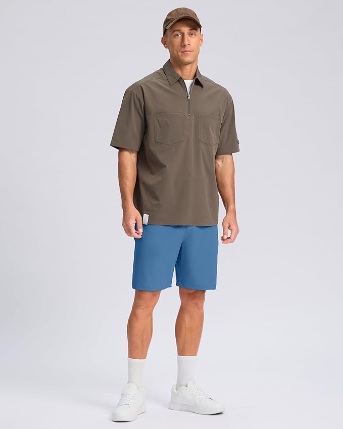 Pudolla Men's Casual Shorts 7"/9" Lightweight Golf Shorts with 3 Pockets Stretch Quick Dry Comfy Work Shorts