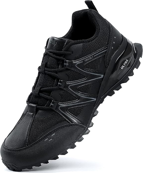 Kricely Men's Walking Shoes Breathable Lightweight Fashion Sneakers Non Slip Sport Gym Jogging Trail Running Shoes