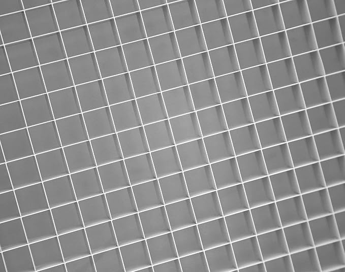 HVAC Premium 6'' x 18'' Cube Core Eggcrate Return Air Filter Grille for 1'' Filter - Aluminum - White [Outer Dimensions: 8.5'' x 20.5]