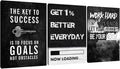 Yetaryy Motivational Poster Inspirational Wall Art 3 Pieces Canvas Painting Lion Artwork for Living Room Office Modern Home Decor Prints Pictures Wall Decor Framed Ready to Hang [48''Wx 24''H]