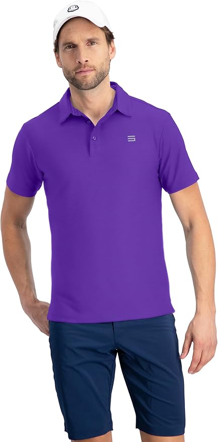 Three Sixty Six Golf Shirts for Men - Dry Fit Short-Sleeve Polo, Athletic Casual Collared T-Shirt