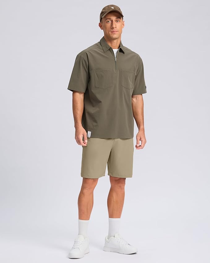 Pudolla Men's Casual Shorts 7"/9" Lightweight Golf Shorts with 3 Pockets Stretch Quick Dry Comfy Work Shorts