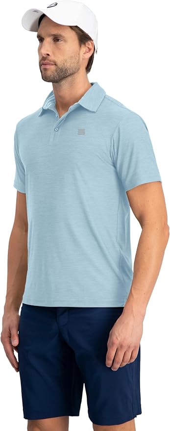Three Sixty Six Golf Shirts for Men - Dry Fit Short-Sleeve Polo, Athletic Casual Collared T-Shirt