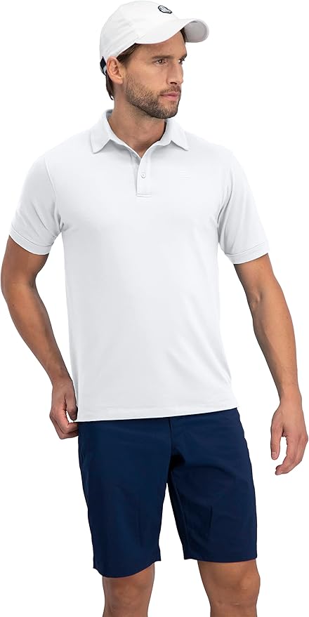 Three Sixty Six Golf Shirts for Men - Dry Fit Short-Sleeve Polo, Athletic Casual Collared T-Shirt