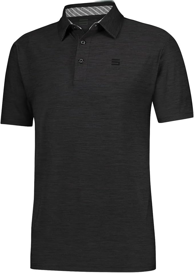 Three Sixty Six Golf Shirts for Men - Dry Fit Short-Sleeve Polo, Athletic Casual Collared T-Shirt