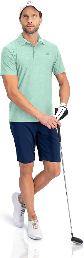 Three Sixty Six Golf Shirts for Men - Dry Fit Short-Sleeve Polo, Athletic Casual Collared T-Shirt