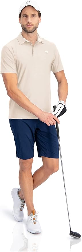 Three Sixty Six Golf Shirts for Men - Dry Fit Short-Sleeve Polo, Athletic Casual Collared T-Shirt