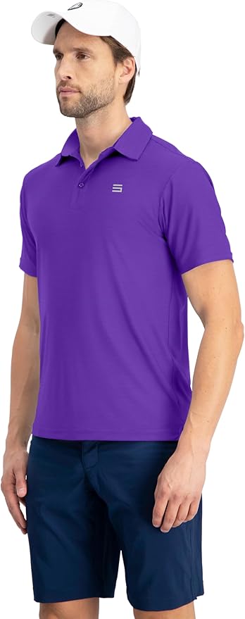 Three Sixty Six Golf Shirts for Men - Dry Fit Short-Sleeve Polo, Athletic Casual Collared T-Shirt