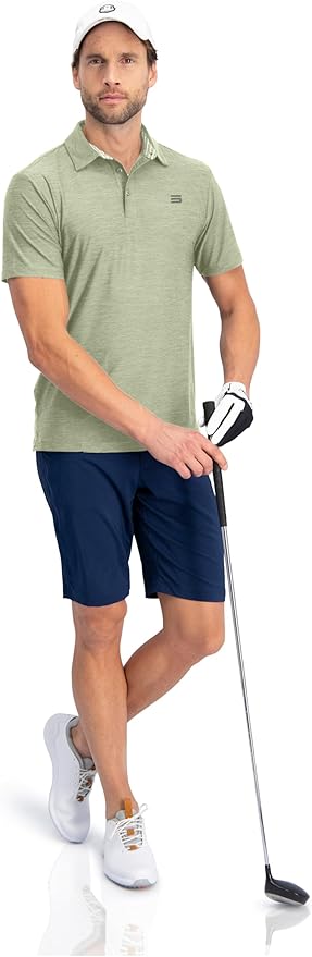 Three Sixty Six Golf Shirts for Men - Dry Fit Short-Sleeve Polo, Athletic Casual Collared T-Shirt