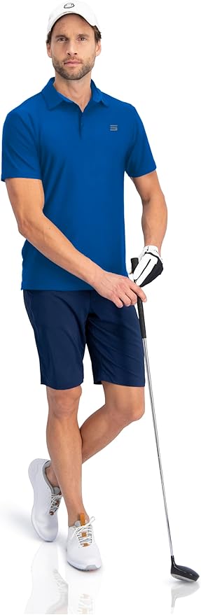 Three Sixty Six Golf Shirts for Men - Dry Fit Short-Sleeve Polo, Athletic Casual Collared T-Shirt