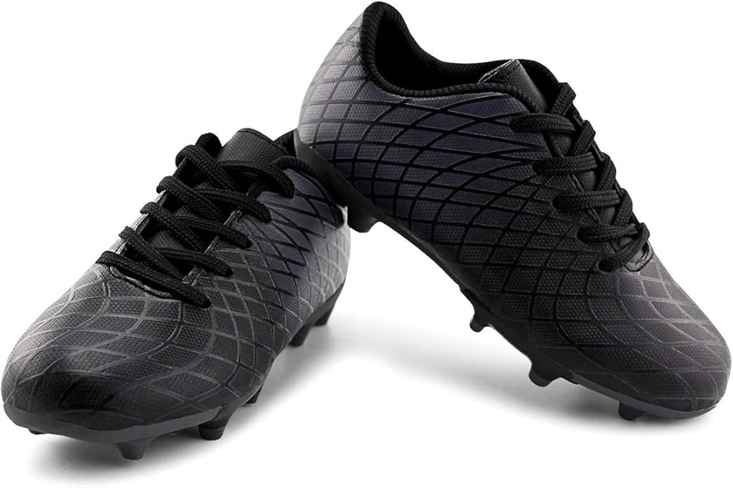 JABASIC Kids Outdoor Soccer Cleats Athletic Firm Ground Football Shoes