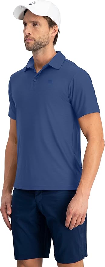 Three Sixty Six Golf Shirts for Men - Dry Fit Short-Sleeve Polo, Athletic Casual Collared T-Shirt