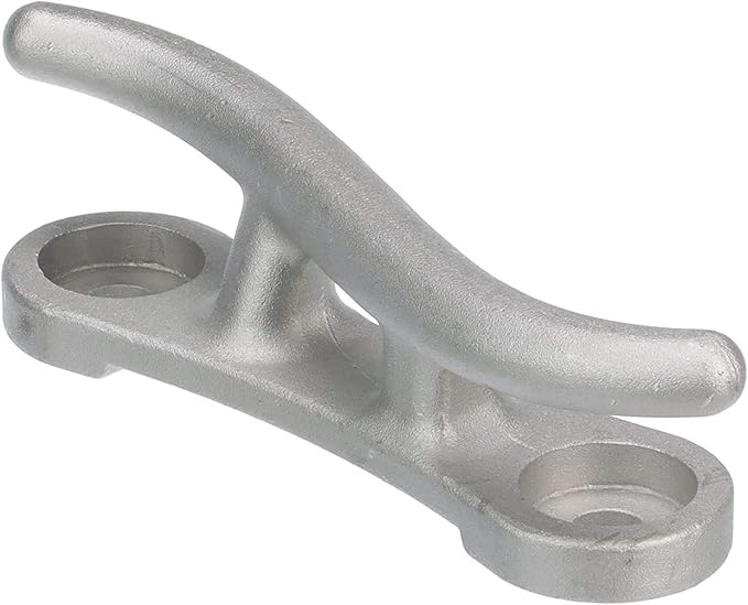 MarineNow Premium Cast Aluminum S-Style Dock Cleat – 10", 12", or 15" – Corrosion-Resistant Mooring Cleats with Recessed Mounting Holes – Choose 1, 2, 4, 6, 10, or 50 Pack for Boats, Docks & Marinas