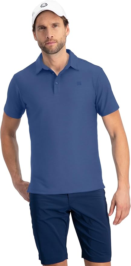 Three Sixty Six Golf Shirts for Men - Dry Fit Short-Sleeve Polo, Athletic Casual Collared T-Shirt