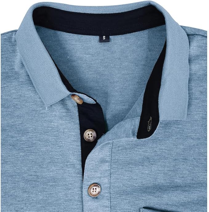 SEGANUP Men's Fashion Polo Shirts Short Sleeve Casual Cotton Golf Shirts Moisture Wicking Polo Shirt with Pocket