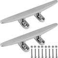 SHENGHUISS Boat Cleat 316 Stainless Steel Open Base Boat Dock Cleats Flat Top Mooring Cleat for Boat, Deck, Dock, Hook (4"/5"/6"/8"/10"/12")
