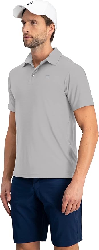 Three Sixty Six Golf Shirts for Men - Dry Fit Short-Sleeve Polo, Athletic Casual Collared T-Shirt