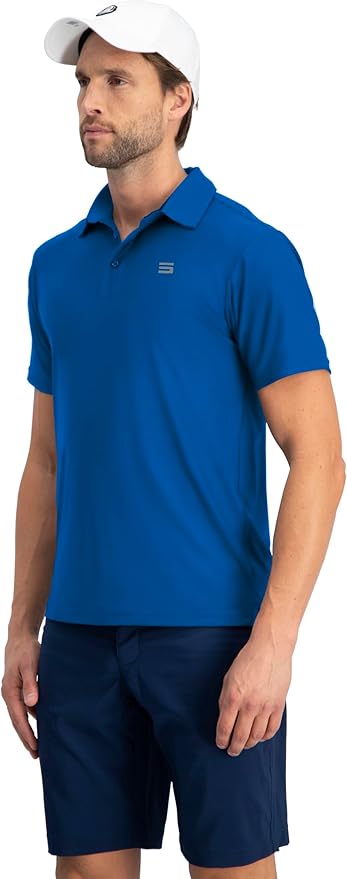Three Sixty Six Golf Shirts for Men - Dry Fit Short-Sleeve Polo, Athletic Casual Collared T-Shirt