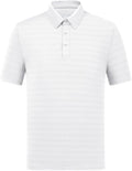 fit space Men’s Performance Golf Polo, Cooling Tennis Shirts, Seamless Stretch, Quick-Dry Short Sleeve with IceSilk Tech