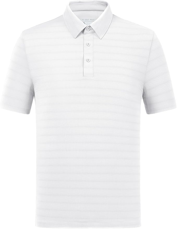 fit space Men’s Performance Golf Polo, Cooling Tennis Shirts, Seamless Stretch, Quick-Dry Short Sleeve with IceSilk Tech