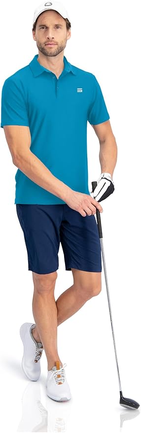 Three Sixty Six Golf Shirts for Men - Dry Fit Short-Sleeve Polo, Athletic Casual Collared T-Shirt