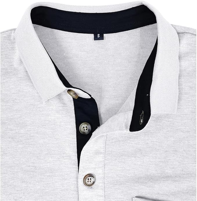 SEGANUP Men's Fashion Polo Shirts Short Sleeve Casual Cotton Golf Shirts Moisture Wicking Polo Shirt with Pocket
