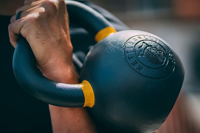 Kettlebell Kings Powder Coated Kettlebell Weights - 9-97 lb Strength Training Kettlebells for Men and Women - Hand Weights Workout Gym Equipment - Weights Set for Home Gym- New