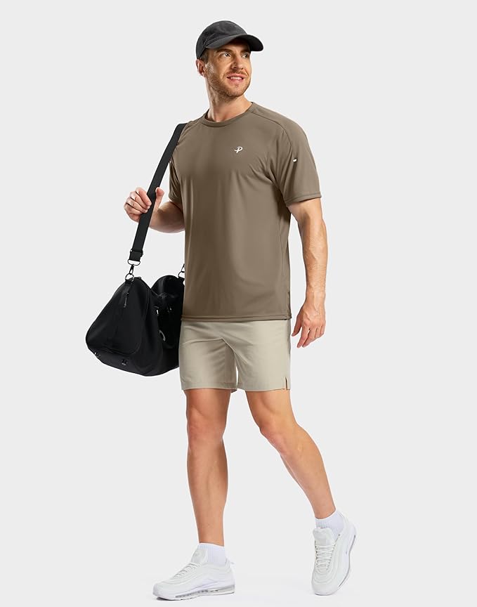 Pudolla Men's Workout Running T-Shirts Lightweight Quick Dry Athletic Gym Shirts for Men Short Sleeve Sport Tee Tops