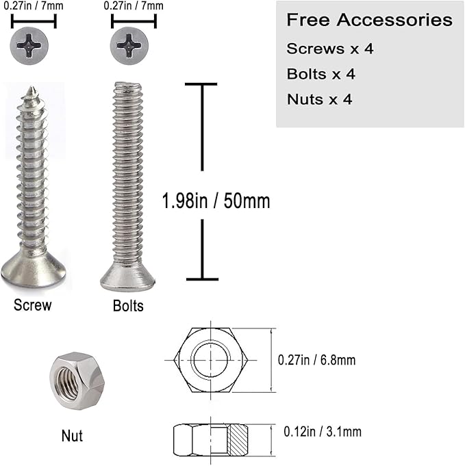 Boat Cleat Open Base Boat Cleat 4/5/6/8 inch, Dock Cleat All 316 Stainless Steel Boat Mooring Accessories, Include Installation Accessories Screws