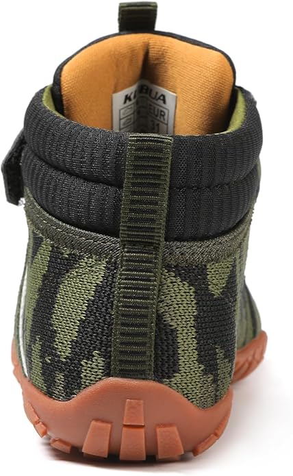 KUBUA Kids High Top Barefoot Shoes Boys Girls Minimalist Sneakers Lightweight Comfort Zero Drop Shoes Toddler Little Big Kid