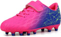 brooman Kids Firm Ground Soccer Cleats Boys Girls Athletic Outdoor Football Shoes