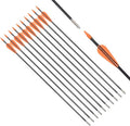6875 Fiberglass Arrows Archery 24/26/28/30 Inch Target Shooting Safetyglass Recurve Bows Suitable for Youth Children Woman Beginner 6 or 12pcs/Pack (tigerspot Orange Vanes)