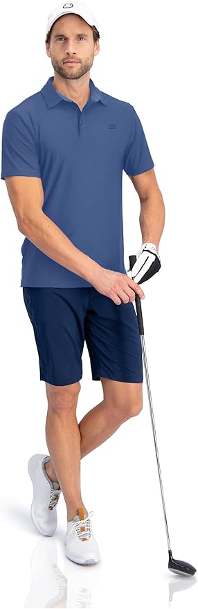 Three Sixty Six Golf Shirts for Men - Dry Fit Short-Sleeve Polo, Athletic Casual Collared T-Shirt