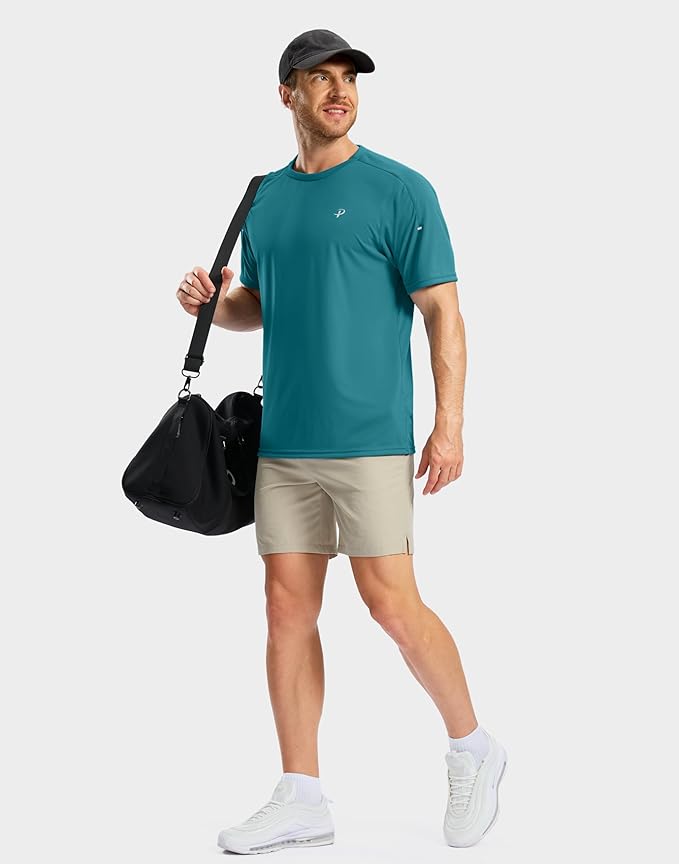 Pudolla Men's Workout Running T-Shirts Lightweight Quick Dry Athletic Gym Shirts for Men Short Sleeve Sport Tee Tops