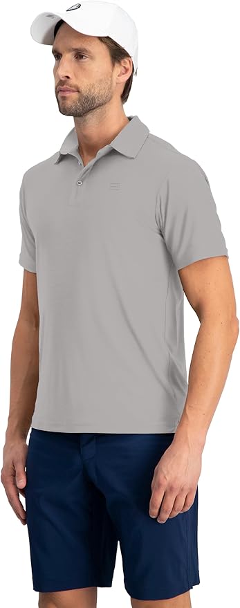 Three Sixty Six Golf Shirts for Men - Dry Fit Short-Sleeve Polo, Athletic Casual Collared T-Shirt