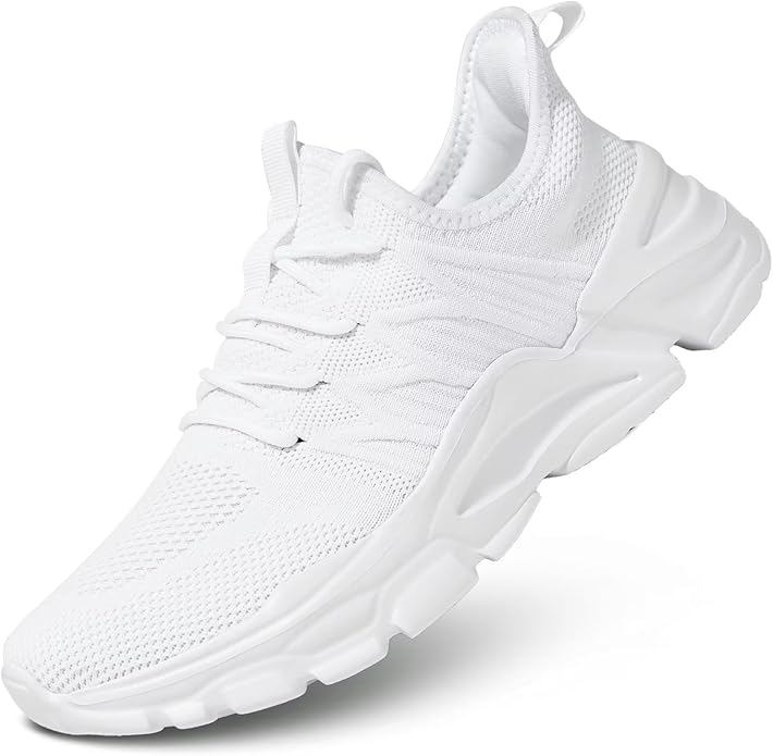 Mens Slip On Running Shoes Athletic Walking Trainers Lightweight Breathable Mesh Tennis Sneakers