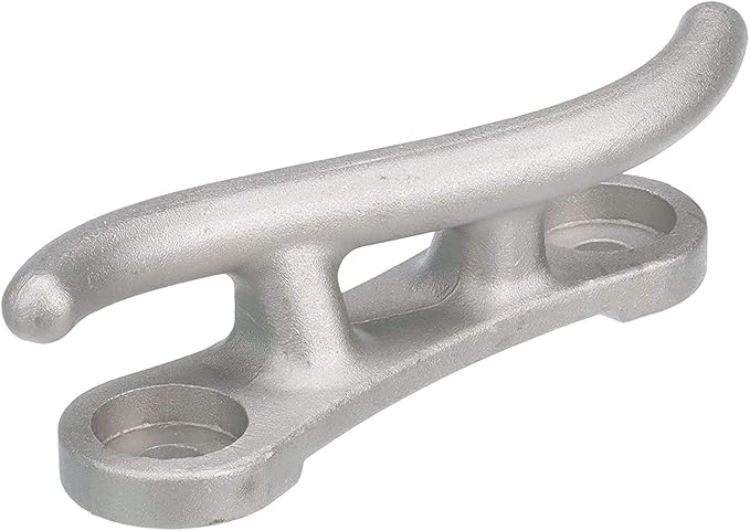 MarineNow Premium Cast Aluminum S-Style Dock Cleat – 10", 12", or 15" – Corrosion-Resistant Mooring Cleats with Recessed Mounting Holes – Choose 1, 2, 4, 6, 10, or 50 Pack for Boats, Docks & Marinas