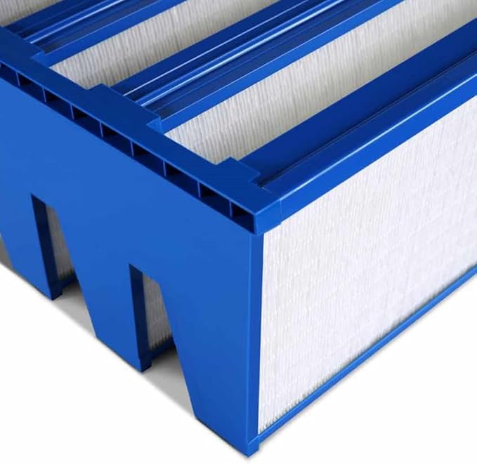 Mini Pleat Rigid Microglass V-Bank Air Filter 24x24x12 (2V) – MERV 14 ASHRAE 52.2 High-Efficiency HVAC Filter for Commercial, Industrial, Hopsitals & Cleanroom Use
