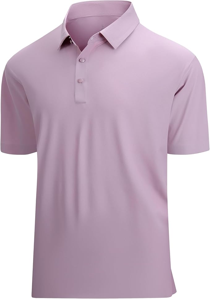 SAMERM Golf Shirts for Men Super Stretch Jacquard Dry Fit Golf Polo Moisture Wicking Short Sleeve Polo Shirts for Men
