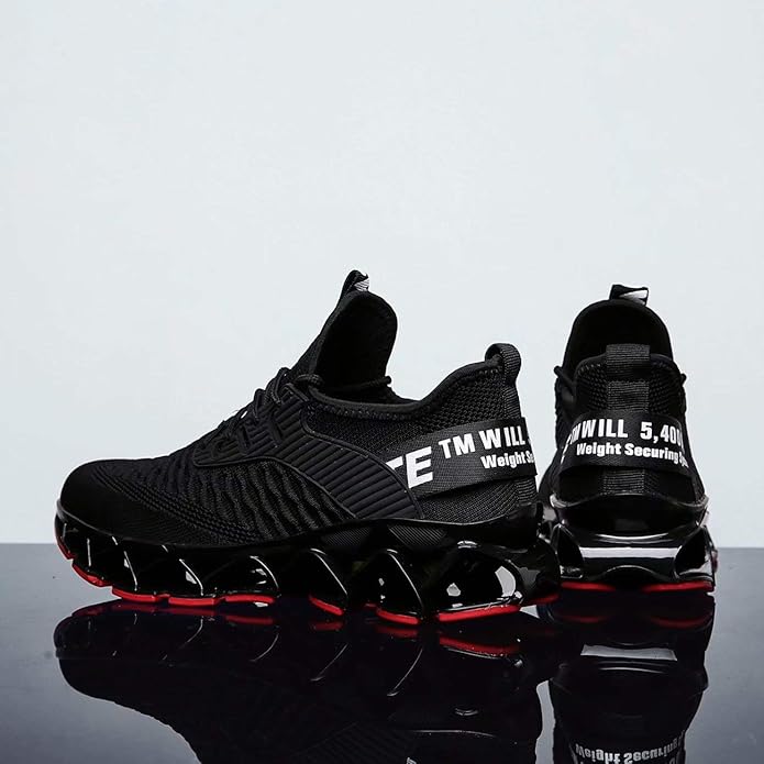 Vooncosir Men's Fashion Sneakers Breathable Mesh Running Shoes Blade Non Slip Soft Sole Casual Athletic Walking Shoes
