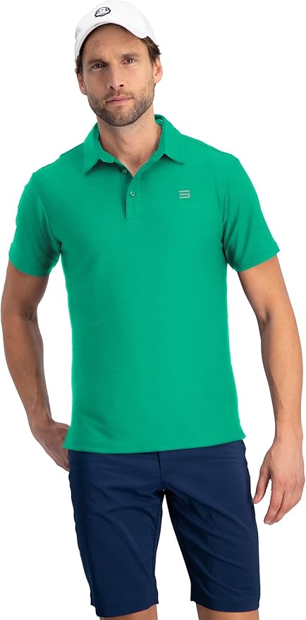 Three Sixty Six Golf Shirts for Men - Dry Fit Short-Sleeve Polo, Athletic Casual Collared T-Shirt