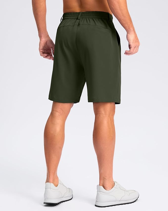 Pudolla Men's Casual Shorts 7"/9" Lightweight Golf Shorts with 3 Pockets Stretch Quick Dry Comfy Work Shorts