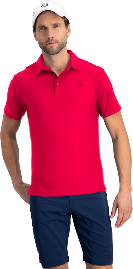 Three Sixty Six Golf Shirts for Men - Dry Fit Short-Sleeve Polo, Athletic Casual Collared T-Shirt
