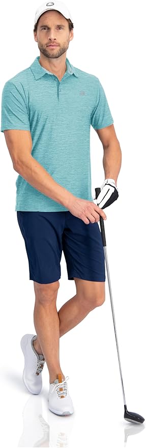 Three Sixty Six Golf Shirts for Men - Dry Fit Short-Sleeve Polo, Athletic Casual Collared T-Shirt