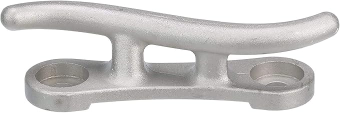 MarineNow Premium Cast Aluminum S-Style Dock Cleat – 10", 12", or 15" – Corrosion-Resistant Mooring Cleats with Recessed Mounting Holes – Choose 1, 2, 4, 6, 10, or 50 Pack for Boats, Docks & Marinas