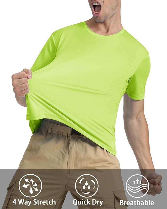 KEFITEVD Men's Short Sleeve UPF 50+ Sun Protection Shirts Quick Dry Rashguard Swim Shirt SPF Workout Fishing Athletic T-Shirt