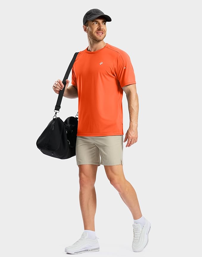 Pudolla Men's Workout Running T-Shirts Lightweight Quick Dry Athletic Gym Shirts for Men Short Sleeve Sport Tee Tops