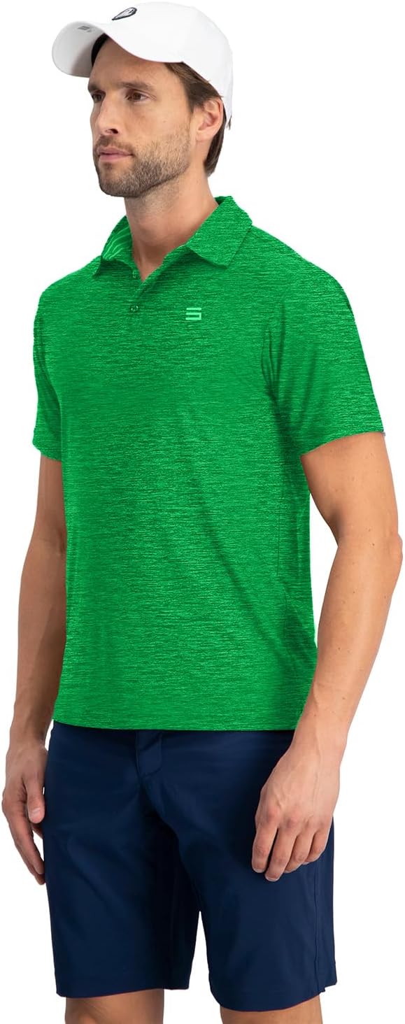 Three Sixty Six Golf Shirts for Men - Dry Fit Short-Sleeve Polo, Athletic Casual Collared T-Shirt